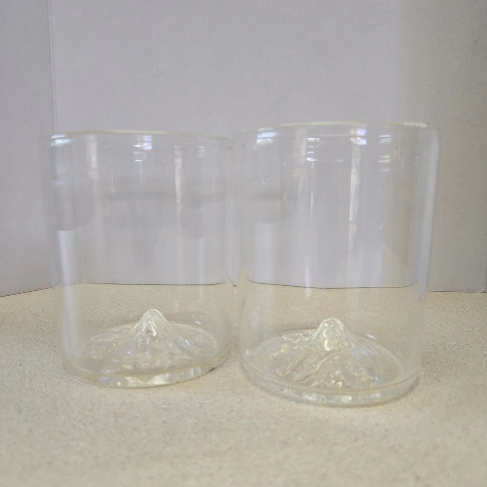 Huckberry x‎ High West Whiskey Rocks Glass Set of 2 Barware Clear Mountain Range